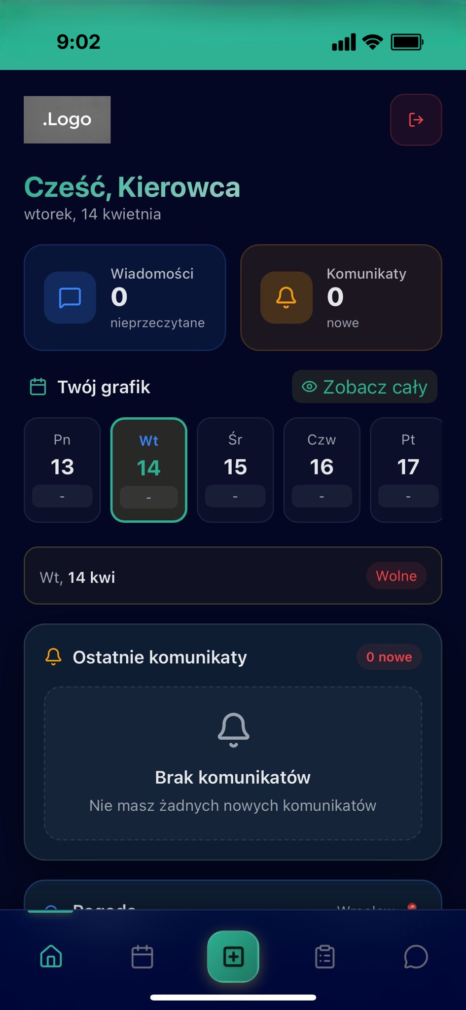 Aplikacja dla kierowcy